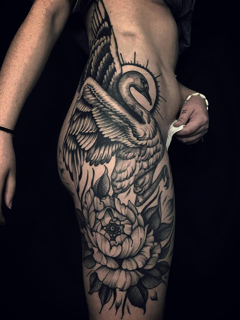 Black work tattoo