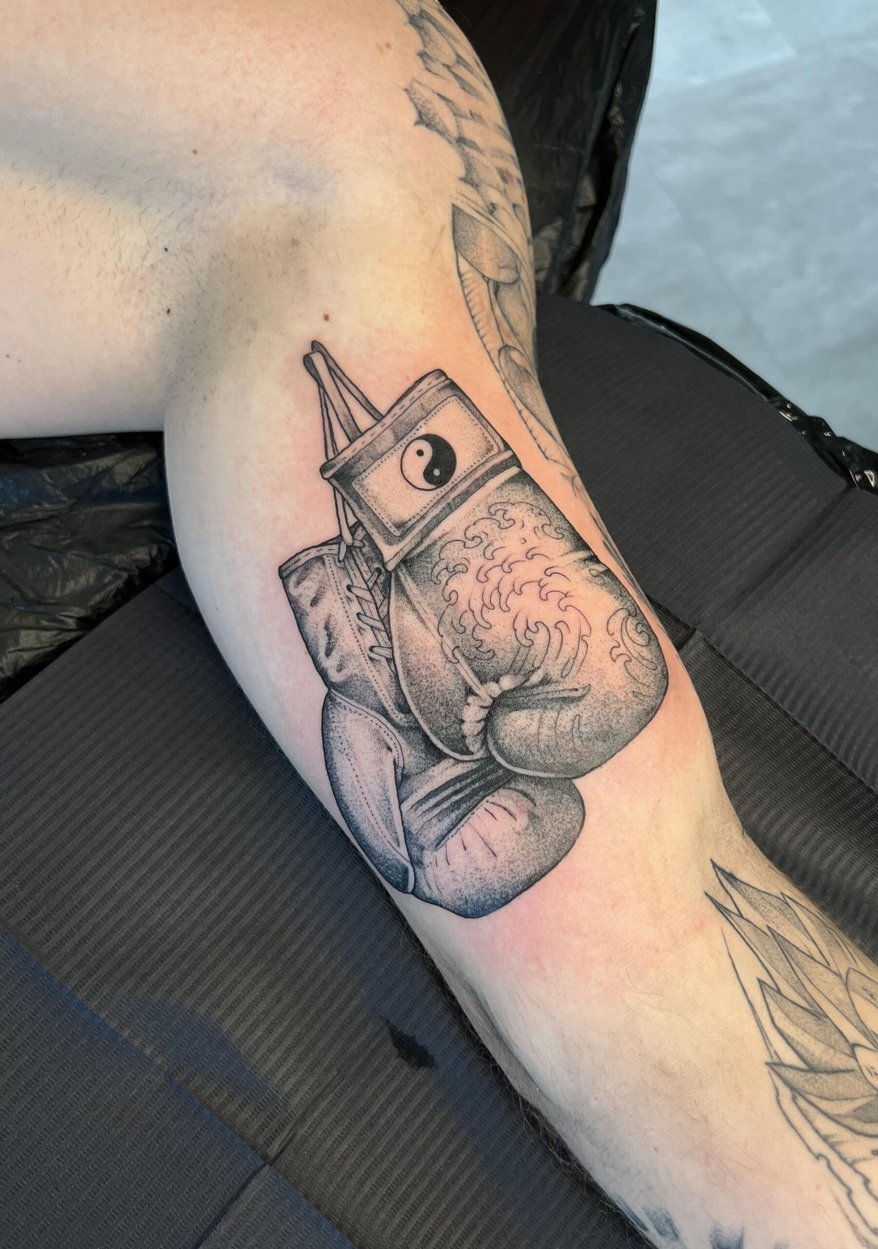 Blackwork box tattoo